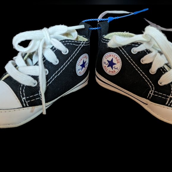 Converse Other - Baby Converse chucks Taylor All Stars size 1 month in Black with white laces NWT